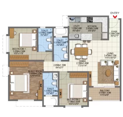 Brigade Nanda Heights Floor Plan