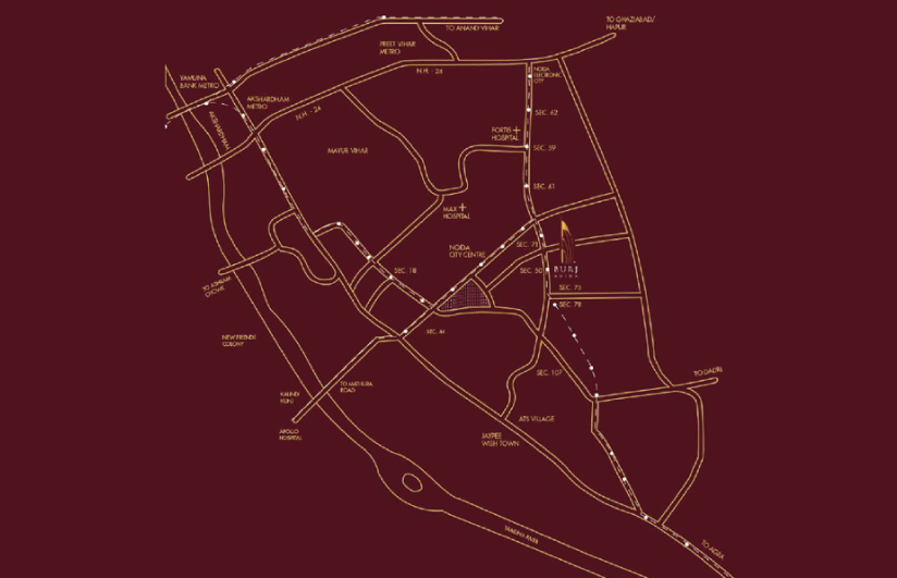 Dasnac Burj Noida location Map