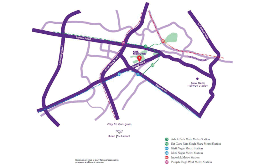 DLF One Midtown location Map