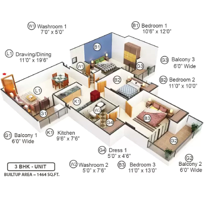 Supertech Eco Village 1   Floor Plan