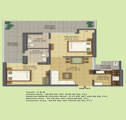 Gaur City Noida Extension Floor Plan