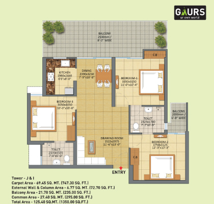 Gaur City Noida Extension Floor Plan