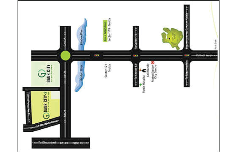 Gaur City Noida Extension location Map