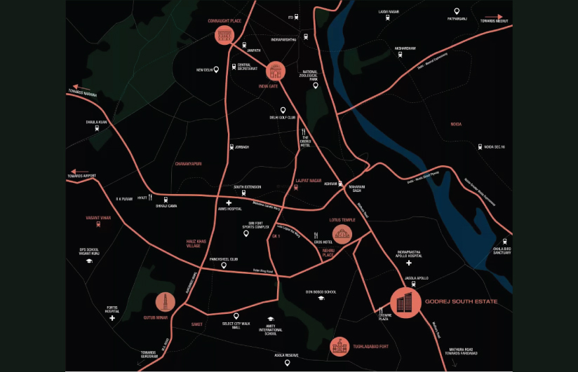 Godrej South Estate location Map