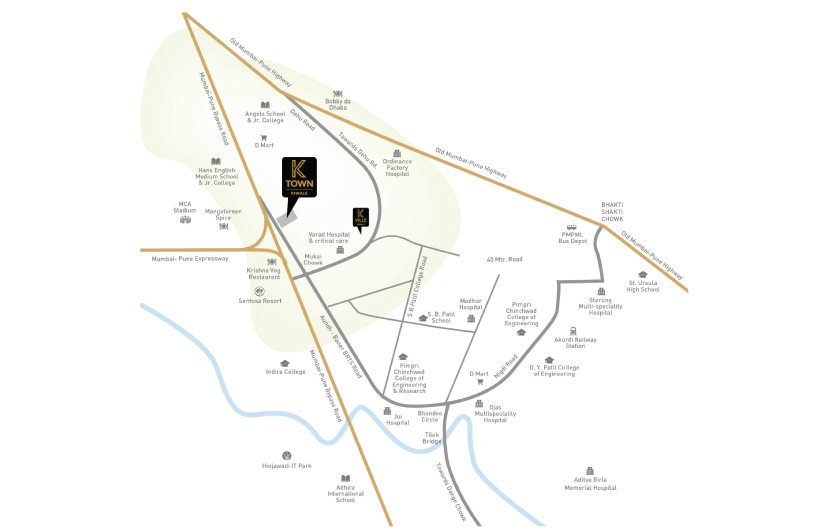 K Town Kiwale location Map