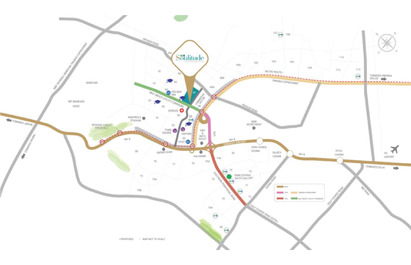 M3M Soulitude location Map