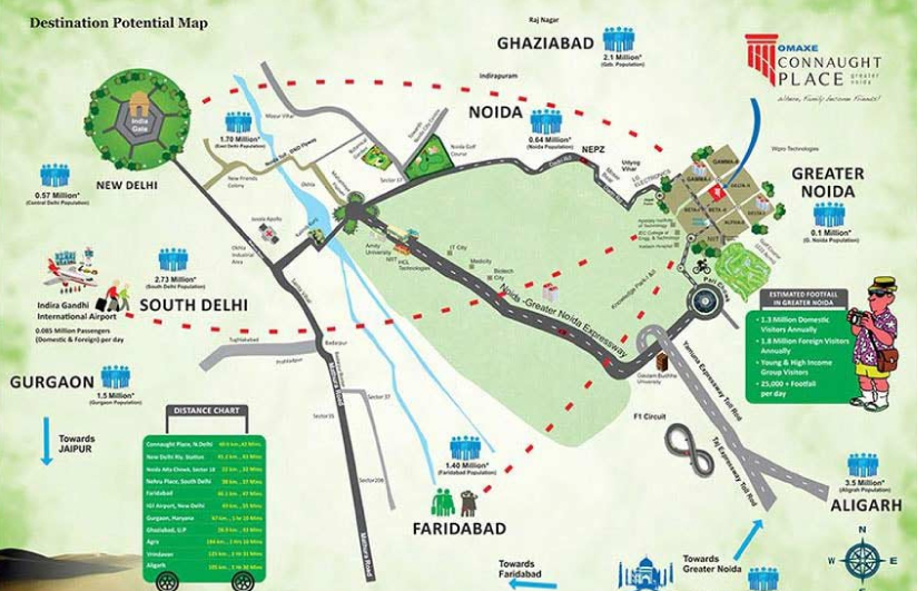 Omaxe Connaught Place location Map