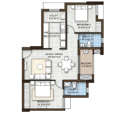 Prestige Bougainvillea Gardens   Floor Plan