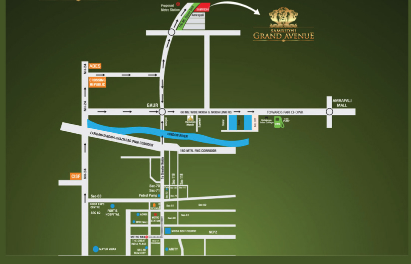 Samridhi Grand Avenue   location Map
