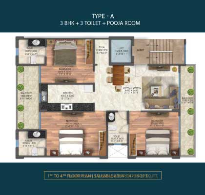 SIGNATURE GLOBAL CITY 63A Floor Plan