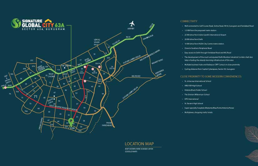 SIGNATURE GLOBAL CITY 63A location map