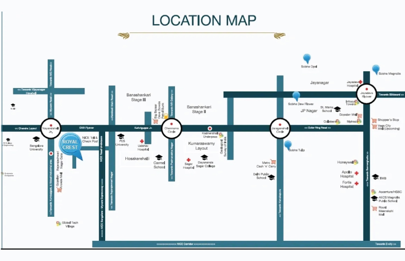 Sobha Royal Crest  location Map